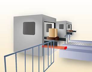 Data transfer between conveyor processing machines